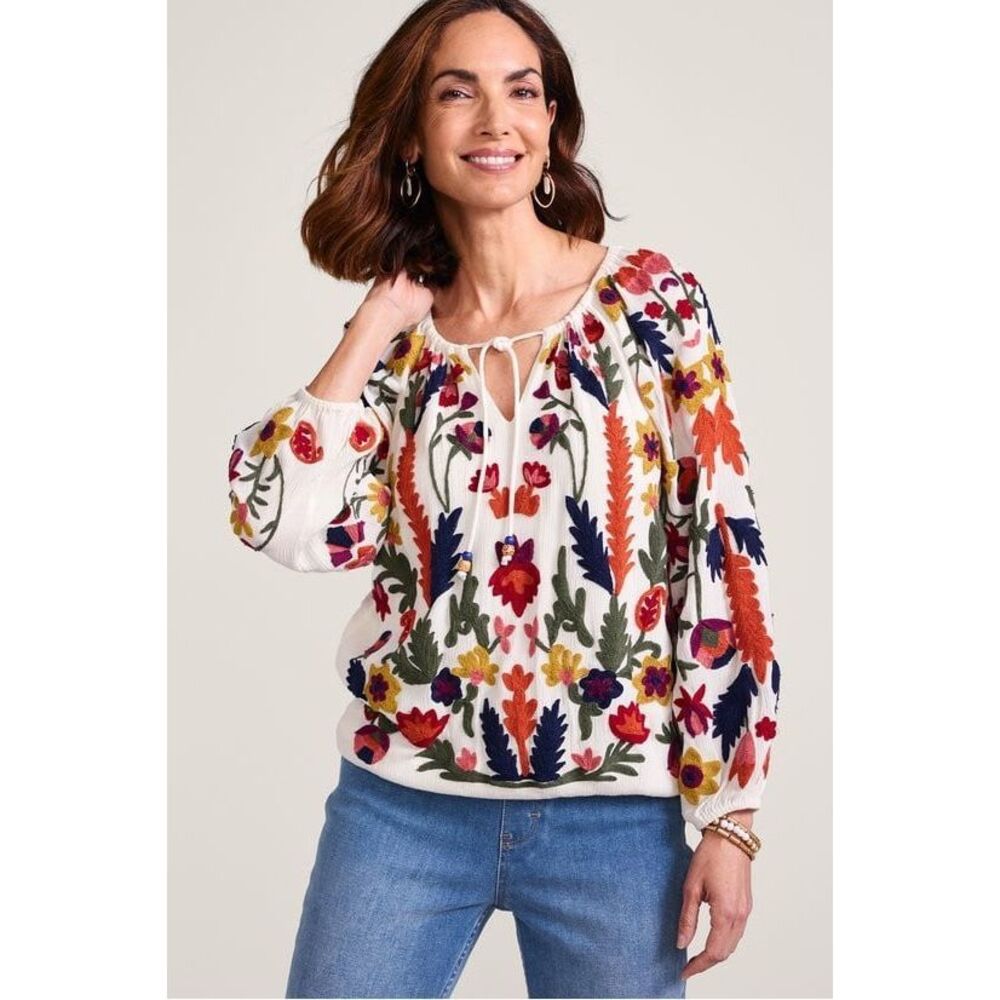 ✨Soft Surroundings Banjara Ivory Sz PM Top✨ - Picture 3 of 11